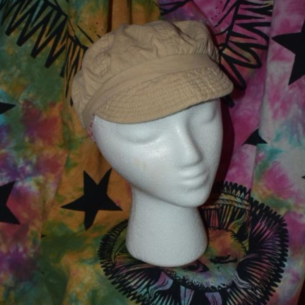 🧡4 for $20 Women's Cotton Conductor Hat Cap Small Brim Baseball Beige - Picture 1 of 2